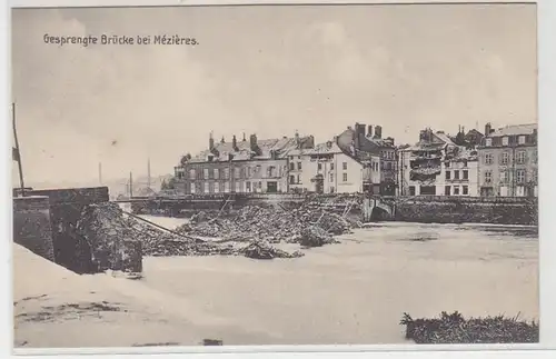 54679 Ak gesprengte Brücke bei Mézières Frankreich France um 1915
