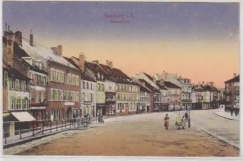 54664 Ak Saarburg in Lothringen Marktplatz um 1910