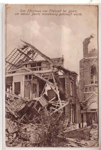 54645 Ak Das Pfarrhaus von Cheluvelt bei Ypern im 1. Weltkrieg um 1915
