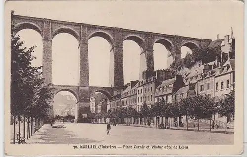 54641 Ak Morlaix Finistére Place Cornic et Viaduc coté de Leon 1941