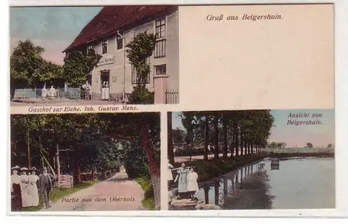54634 Mehrbild Ak Gruß aus Belgershain Gasthof zur Eiche usw. um 1910