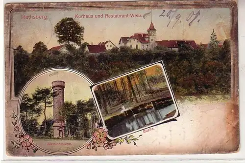 54623 Mehrbild Ak Rathsberg Kurhaus und Restaurant Weiß 1901