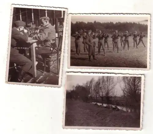 54615/3 Photos originales Soldats allemands Exercices de tir 2e guerre mondiale vers 1940