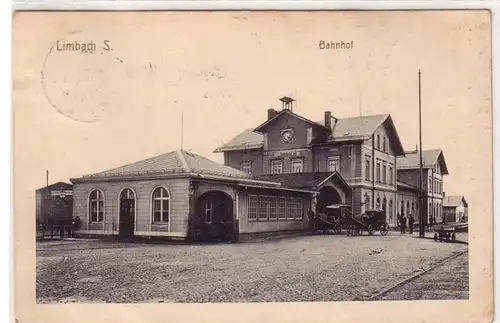 54614 Ak Limbach in Sachsen Bahnhof 1914