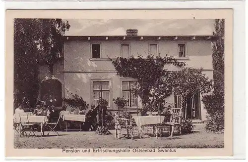 54596 Ak Ostseebad Swantus Pension und Erfrischungshalle um 1920