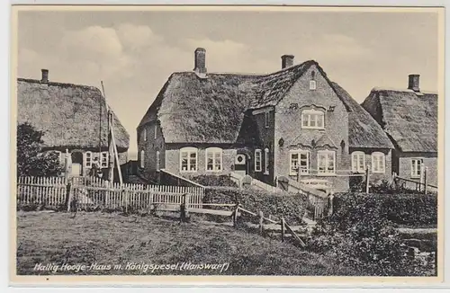 54587 Ak Hallig Hooge Maison avec la mer du roi (Hanswarf) vers 1940