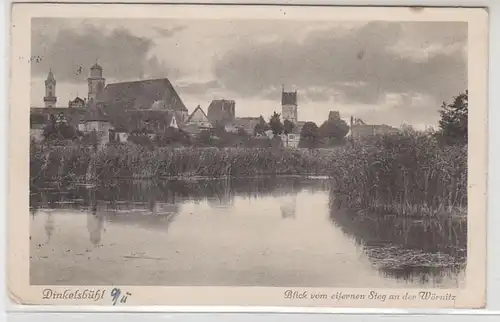 54586 Ak Dinkelsbühl Vue de la passerelle de fer sur la Wörnitz 1931