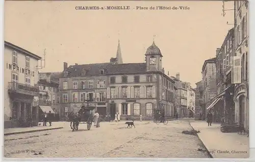 54542 Ak Charmes Moselle Lothringen Place del'Hotel de Ville 1911