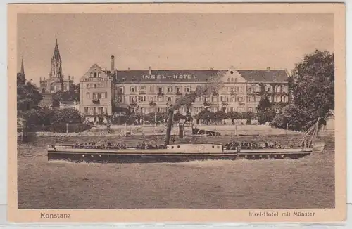 54474 Ak Constance Hôtel avec Münster avant vapeur vers 1930