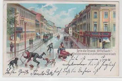 54456 Ak Lithographie "La guerre des Kränk, Offebach!" Offenbach 1906