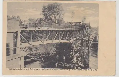 54446 Ak pont de mini-rail à Guignicourt pendant la restauration 1915