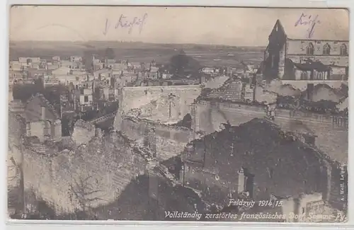 54438 Feldpost Ak vollständig zerstörtes französisches Dorf Somme Py 1915