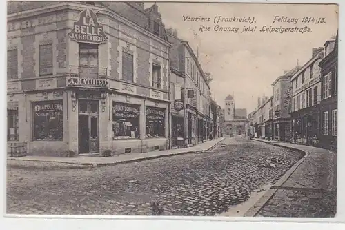 54424 Ak Vouziers France Rue Chanzy jetzt Leipzigerstrasse um 1915