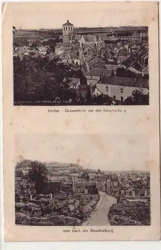 54411 Poste de terrain Ak Rethel France France Image globale avant le tir 1917