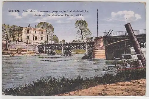 54410 Ak Sedan, pont de la gare, détruit par les Français en 1917