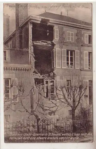54408 Ak quartiers d'état-major détruits à St. Souplet 1ère guerre mondiale 1915