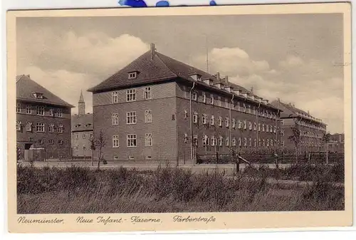 54385 Feldpost Ak Neumünster neue Infanterie kaserne Färberstrasse um 1940