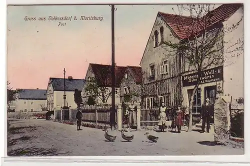 54378 Feldpost Ak Gruß aus Volkersdorf bei Moritzburg Post 1917