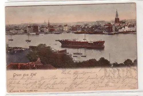 54367 Ak Salutation de Kiel Vue totale 1903