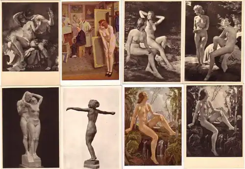 54311/8 Erotik Ak Akt in der Kunst um 1940