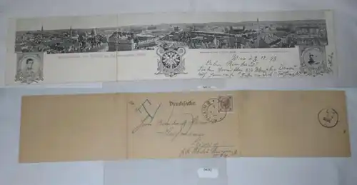 54312/3 carte pliante panoramique de Vienne en 1898