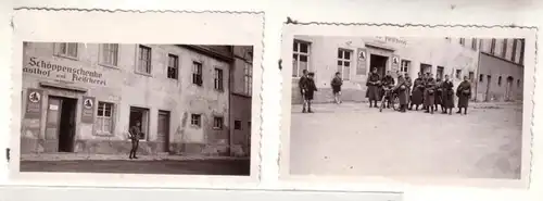 54297 2 x Photos originales Schöppenchenke Gasthof & Faunerei pendant la 2ème guerre mondiale