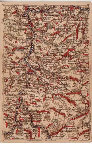 54286 WONA Landkarten Ak Rochlitz Colditz Geringswalde usw. um 1925