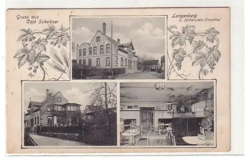 54264 Ak Gruß aus Langenburg bei Hohenstein Ernstthal Café Scheibner 1907