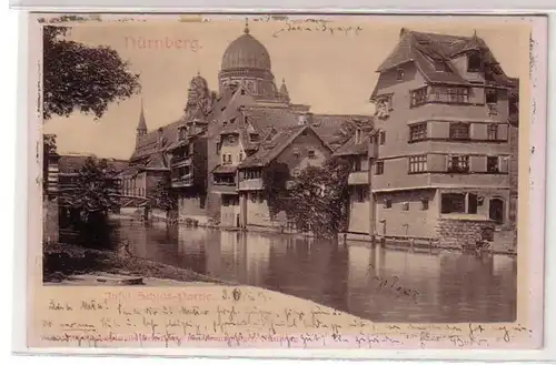 54255 Grage Ak Nuremberg Synagogue avec île de Schwett Lot 1903