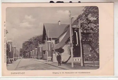 54244 Ak Darmstadt Eingang in die Restauration der Künstlerkolonie um 1900