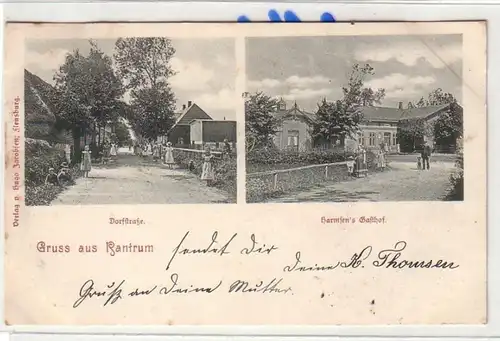 54219 Multi-image Ak Salutation de Rantrum Harmsens Hostelhof et la rue du village 1899