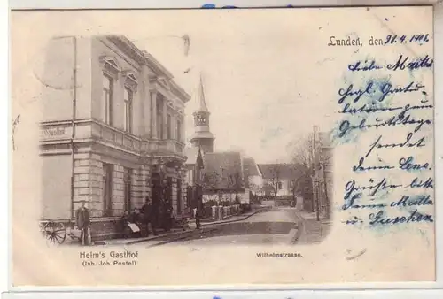 54216 Ak Lunden Heim's Gasthof in der Wilhelmstrasse 1903