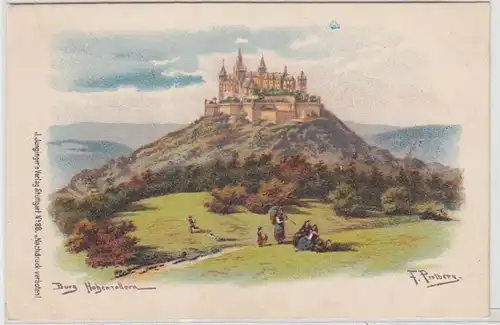 54100 Artiste Ak Burg Hohenzollern avec Glitter vers 1900