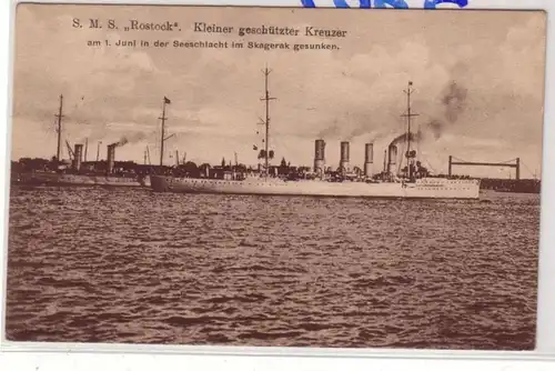 54094 Ak kleiner geschützter Kreuzer S.M.S. "Rostock" um 1915