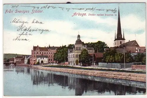 54091 Ak Arboga Suède Staden mellan broarna 1909