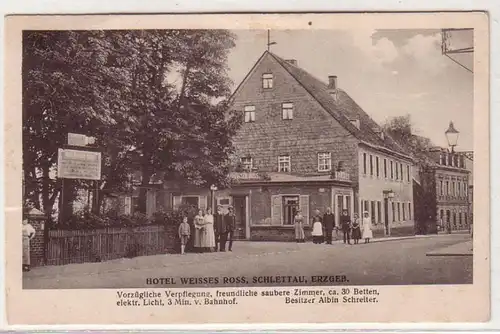 54064 Ak Schlettau Erzgebirge Hotel Weisses Ross um 1920