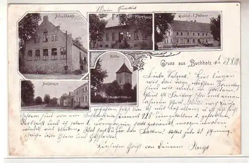 54043 Mehrbild Ak Gruß aus Buchholz Gasthof Schule usw. 1900