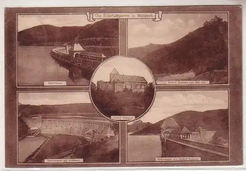 54017 Multi-image Ak Le barrage de la vallée de l'Eder à Waldeck 1920