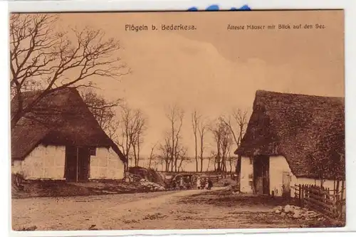 54008 Ak Flûtes près de Bederkesa maisons plus anciennes avec vue sur le lac autour de 1930