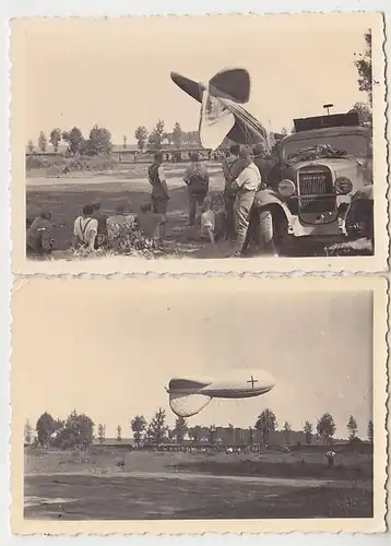 54002 2 x Original Fotos Ballonbeobachter im 2. Weltkrieg