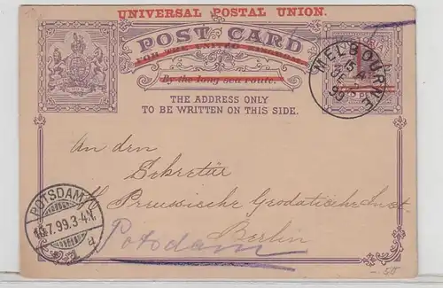 53955 Ganzsachen Postkarte Victoria Australien von Melbourne nach Potsdam 1899