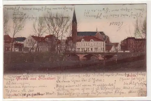 53933 Ak Gruß aus Stassfurt Brücke 1899