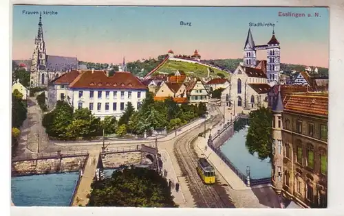 53918 Poste de terrain Ak Esslingen sur la vue de Neckar 1916