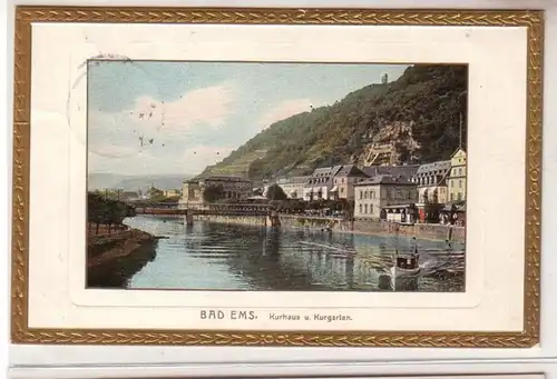 53914 Feldpost Ak Bad Ems Kurhaus et Kurgarten 1917