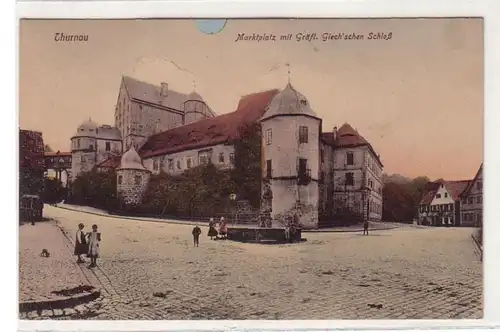 53906 Ak Thurnau Marché avec la tombe. Château de Giech vers 1910