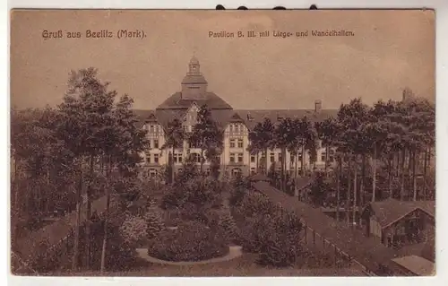 53885 Ak Salutation en Bélitz (Mark) Pavillon avec halls de couchette et de changement 1921