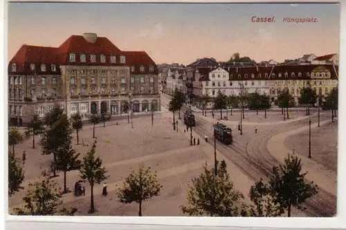 53871 Ak Cassel Königsplatz avec tramways vers 1910