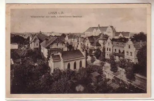 53854 Ak Lissa in.P. Villenviertel mit Kath. Lehrerinnen Seminar um 1930