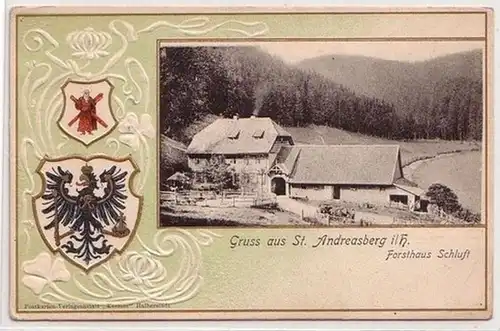 53823 Präge Passe Partout Ak Gruß aus St. Andreasberg im Harz um 1900