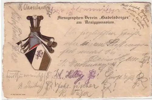 53820 Ak Freiberg Stenographen Association "Gabelsberger" au lycée Realgymnasium 1918